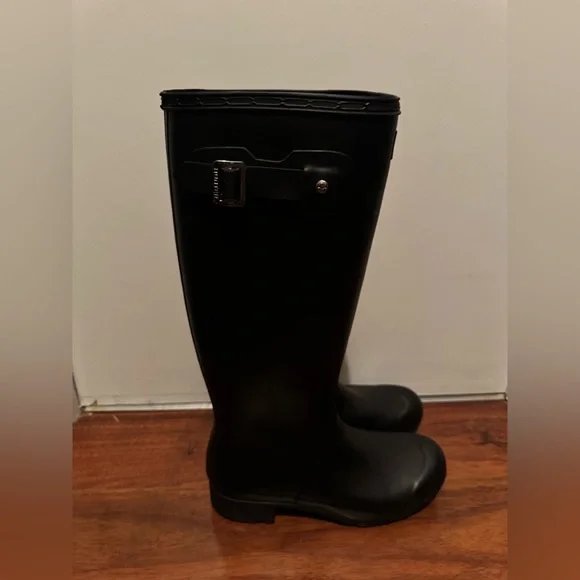 Hunter Black Tall Rain Boots - Picture 2 of 3